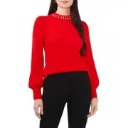 NWT Cece by Cynthia Steffe Womens Size Small Imitation Pearl Collar Sweater NEW