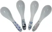 NAMOARLY 4pcs Short Handle Ceramic Soup Spoons Dining Stylish Rabbit Design for Kitchen Tableware for Rice and Porridge Serving