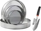 Soil Sieve with Shovel Set, Round Powder Sieve fine mesh Sieve, Stainless Steel