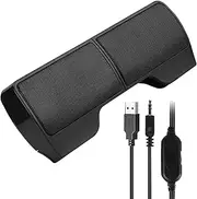 Computer Speakers - Clear Dialog Enhancement, Portable Sound Speaker | USB powerr Wired Computer Speaker, USB Powered Wired Multimedia Soundbar for Pc Computer Laptop Speakers