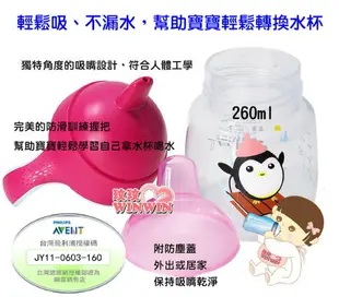 AVENT 企鵝鴨嘴吸口水杯260ML ~ 12個月以上寶寶使適用，輕鬆吸、不漏水，幫助寶寶輕鬆轉換水杯