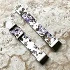 FL-4-CH Soft Leather Floral Band Strap with Adapters for Fitbit Charge 6 5 and 4