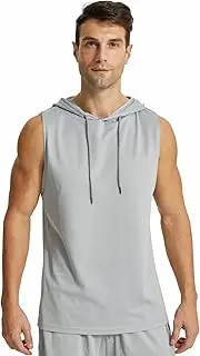 [Lanbaosi] Mens Workout Tank Tops Sleeveless Hoodie Hooded Vest Men Bodybuilding Muscle Tank Cut Off Shirts Gym Hoodies