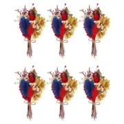6 Pcs Mini Pampas Grass Dried Flower Bouquet Boho DIY Gift Blue Red