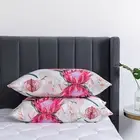 Super Soft Pillowcase Elegant Floral Set of 2 Flower Print Satin Pillowcases