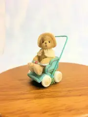 Cherished Teddies Tiny Treasured Bear In Baby Carriage 2002 NIB #104865
