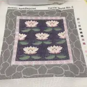 Water Lillies Needlepoint Tapestry Kit Lily Pond Carrie White Floral Rowan