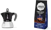 Bialetti - Moka Induction, Moka Pot, Suitable for all Types of Hobs, Makes Real Italian Coffee, 4 Cup(150ml), Black with 1 kg Dark Roast and Full Bodied Coffee Beans Esperto Grani, Intenso Flavour