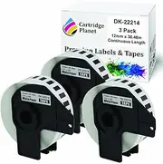 Cartridge Planet 3 Pack Compatible Tape Roll for Brother DK-22214 DK22214 12mm x 30.48m Continuous Length for Brother QL1050 QL1050N QL1060N QL1100 QL1110NWB QL500 QL550 QL570 QL580N QL650TD QL700 QL720NW QL800 QL810W QL820NWB Label Printer