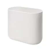 Slim Oval Plastic Waste Basket the Cade Collection, 10.56”x5.5”x9.77”, Coconut