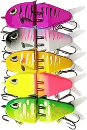 Saltwater Fishing Lures | 5X Realistic Fishing Lures with Hooks | Slow Sinking Glide Bait, Casual Activity Gear for Freshwater and Saltwater