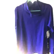 Athleta Superluxe Funnel 1/4 Zip Neck Top Blue XL Workout Training Shirt Spring