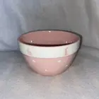 One Pink White Ceramic Teramoto Nesting Bowl Easter Bunny Rabbit Polka Dots