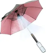 [Generic] Portable Umbrella with Fan and Mist Spray, 3 in 1 UV Protection Sun Umbrella with Fan and Mister for Sun & Rain, Misting Umbrella with Fan for Hot Summer, Travel, Fishing, Beach