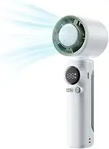 Frafuo Portable Handheld Fan-High Speed Turbo Fan-100 Speeds Adjustable Mini Personal Fans-Portable Cooling Fan with Digital Power & Speed Display-USB Rechargeable Fan with LED Display, White
