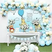 Pastel Balloon Garland Arch Kit with 100 pcs Blue and Yellow Balloons, DIY Balloon Bouquet Kit for Baby Shower, Wedding Bachelorette Birthday Party, Balloon Backdrop Background for Decorations