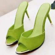 Women Casual Slipper Shoes Stilettos High Heel Open Toe Pointy toe Stylish Mules