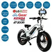 20" BMX Electric Mountain Fat Tyre Bike Ebike LG White Throttle Budtrol