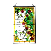 Tiffany stained glass Hummingbirds Design Window Panel suncatcher 20x32