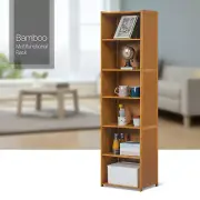 16"Bamboo 6-Tier [ADJUSTABLE SHELVES] Open Storage Bookcase Home Display Cabinet