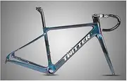 Disc Brake Road Bike Frameset 700c Carbon Racing Frame with Fork Handlebar Seat Tube,100/142mm Thru Axle Frame 45/48/51/54CM Full Internal Routing (Color : Silver, Size : 45CM)
