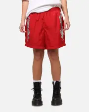 [ED HARDY] Ed Hardy Tribal Dragon Shorts Red - Size M M Red