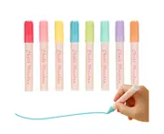 Liquid Chalk Pen Marker 8 Bright Colors 6mm Reversible Tip Round and Chisel Erasable Water-based Chalkboards Marker Pens Non Toxic Quick Drying for Blackbo