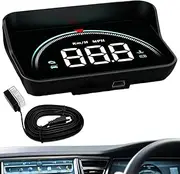 Heads Up Display for Cars – Digital GPS Speedometer with Overspeed Alert, Automatic Brightness Adjustment, Plug & Play HUD, Displays Speed, RPM, Fuel, Voltage – Compatible with Most Vehicles