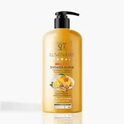 Q7 Paris Luminaire Vitamin C Skin Lightening Shower Scrub | Natural Exfoliating Face Scrub-With Glutathione, Walnut & Lemon Complex | Skin Lightening Formula for Dark Spots - 1000ml