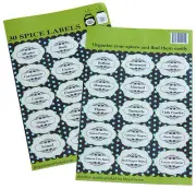 Spice Labels Decorative For Jars, Bottles, Easy to Stick Permanent Stickers