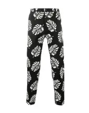 Dolce & Gabbana Leaf-Print Cotton Stretch Pants