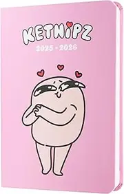 Grupo Erik Pocket Academic Diary 2025-2026 Week To View - Ketnipz Pink Stationery | A6 Diary 2026 17 Month, Weekly Academic Planner 2025-2026 Mid Year | Pink, Cute