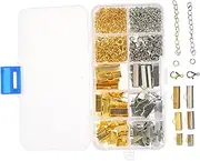 EXCEART 1 Box Horse Buckle Metal Bracelet Curling Ribbon Leather Kit Leather Crimp End Cord Ends for Jewelry Making Ribbon Clamp Ends Metal Ribbon Ends Bracelet Ribbon Clamps DIY Supply