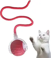 Interactive Cat Ball - Automatic Rolling Cat Stimulation Toys,Fun Quiet Electric Smart Ball with Tail Rope for Indoor Outdoor Playtime