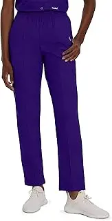 [Landau] Women's Classic Fit Elastic Waist Scrub Pants Small Tall Grape