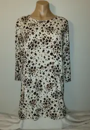Chicos NWT 1 Medium 8/10 Cooling Leopard Print 3/4 Sleeve Blouse Top