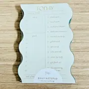 NWT Goal Setting Wave Daily Organizer Notepad Wellbeing Stress Management Green