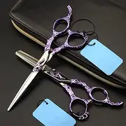 Hair Cutting Scissors, 6 inch Upscale Professional Retro Purple Cutting Barber Make up thinning Shears Hairdressing Scissors