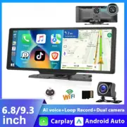 6.86"/9.3" Car Mirror Video Recording Wireless Carplay Monitor Android Dashboard