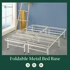Bed Base Single Double Queen White Metal Smartbase Foldable Frame - Zinus