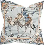 [sanluoli] Chinese Ethnic Tribe Camel Woman square silk scarf pashmina Long and large head scarf for women for christmas scarf bufanda para mujer elegante, Chinese Ethnic Tribe Camel Woman