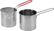 304 Stainless Steel Deep Fryer Pot with Basket, Cooking Oil Container for Kitchen French Fries Chicken, Pasta Strainer Basket