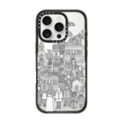 iPhone 16 Pro Impact Case MagSafe Compatible vintage halloween black white transparent