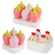 Homemade Popsicles Mold for Kid Strawberries and Chicks with Drip-Guard Holder