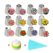 12Pcs Russian Icing Piping Nozzles Flower Cake Decorating Tips Pastry Tools Kit