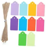 200PCS Colored Gift Tags with String, Small Paper Tags Decorative 200 Color