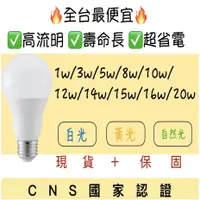 在飛比找蝦皮購物優惠-【蝦皮最便宜】現貨LED E27省電燈泡1W 3W 5W 8