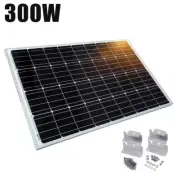 12V 300W Solar Panel Kit Mono Fixed Home Caravan Camping Power Battery Charging