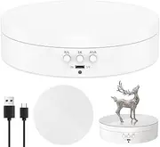 Display Rotating Turntable,Display Rotating Turntable Stand,Motorized Rotating Turntable,360° Rotation Rotating Display Stand,Speed and Direction Adjustable Electric Rotating Turntable (White)