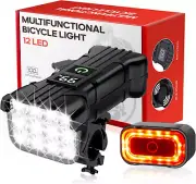 Luces de bicicleta para montar de noche, bicicleta superbrillante de 12 LED